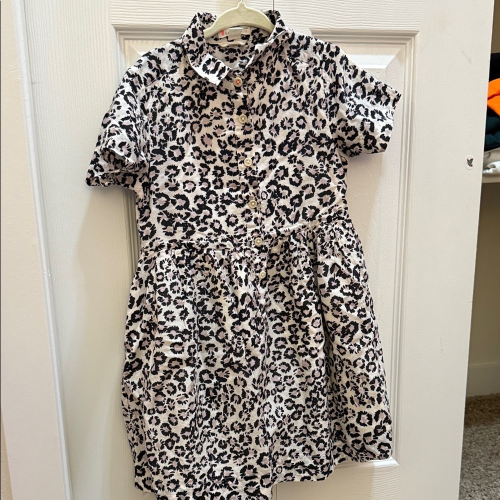 Crewcuts Black and White Leopard Print Kids Dress